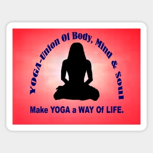 Make YOGA - A Way Of Life - Red Wall Art. Magnet